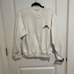 Anine Bing White Sweatshirt with Black Logo